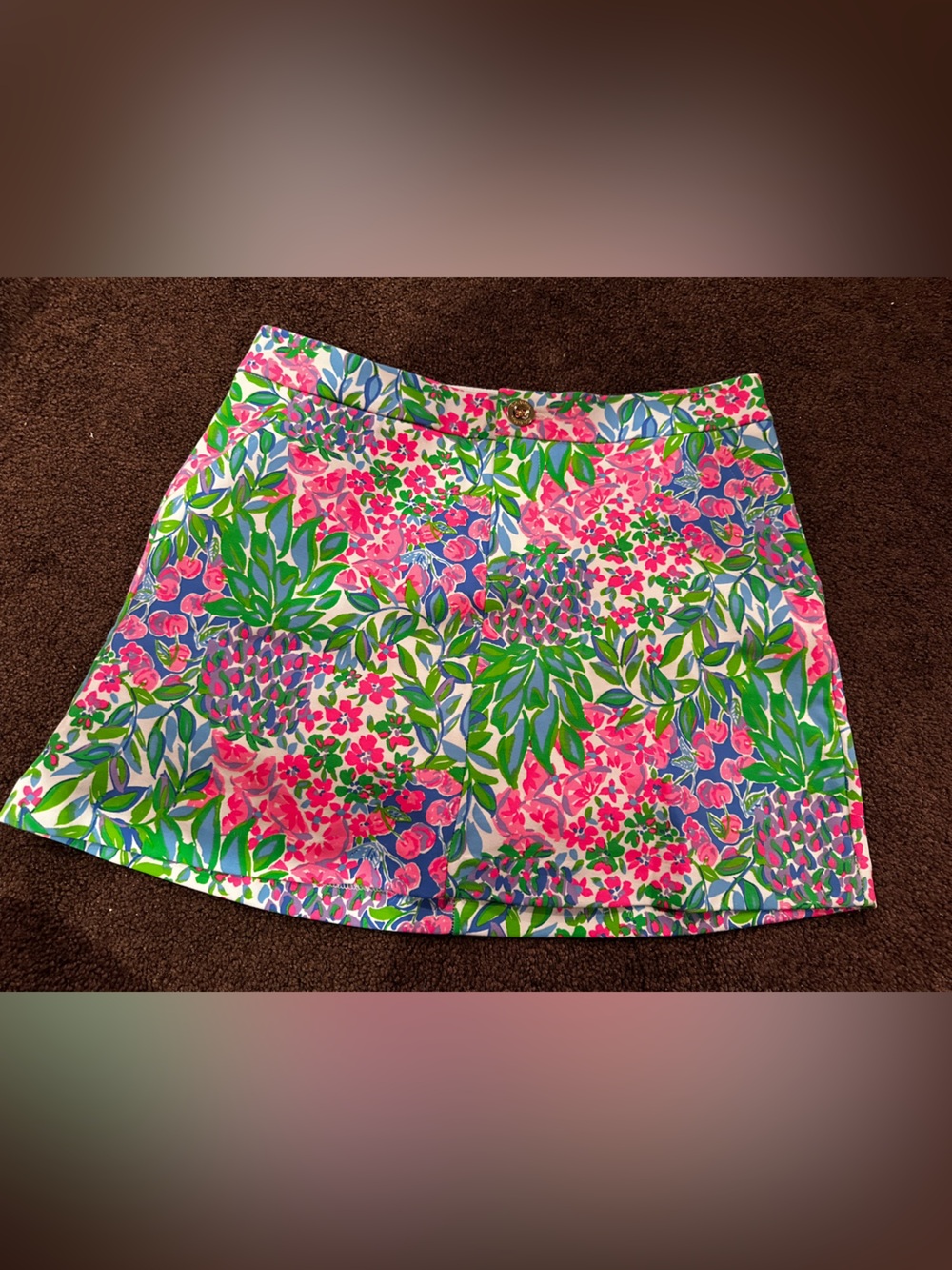 Lilly Pulitzer Pink & Green Floral Mini Skort in Multi A Cherry On Top